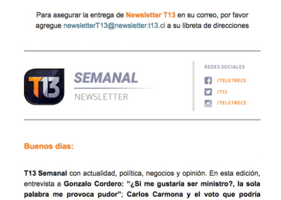 Newsletter Canal 13